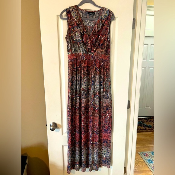 Nina Leonard Dresses & Skirts - Nina Leonard Sleeveless Front Wrap Maxi Dress Women’s Size Large